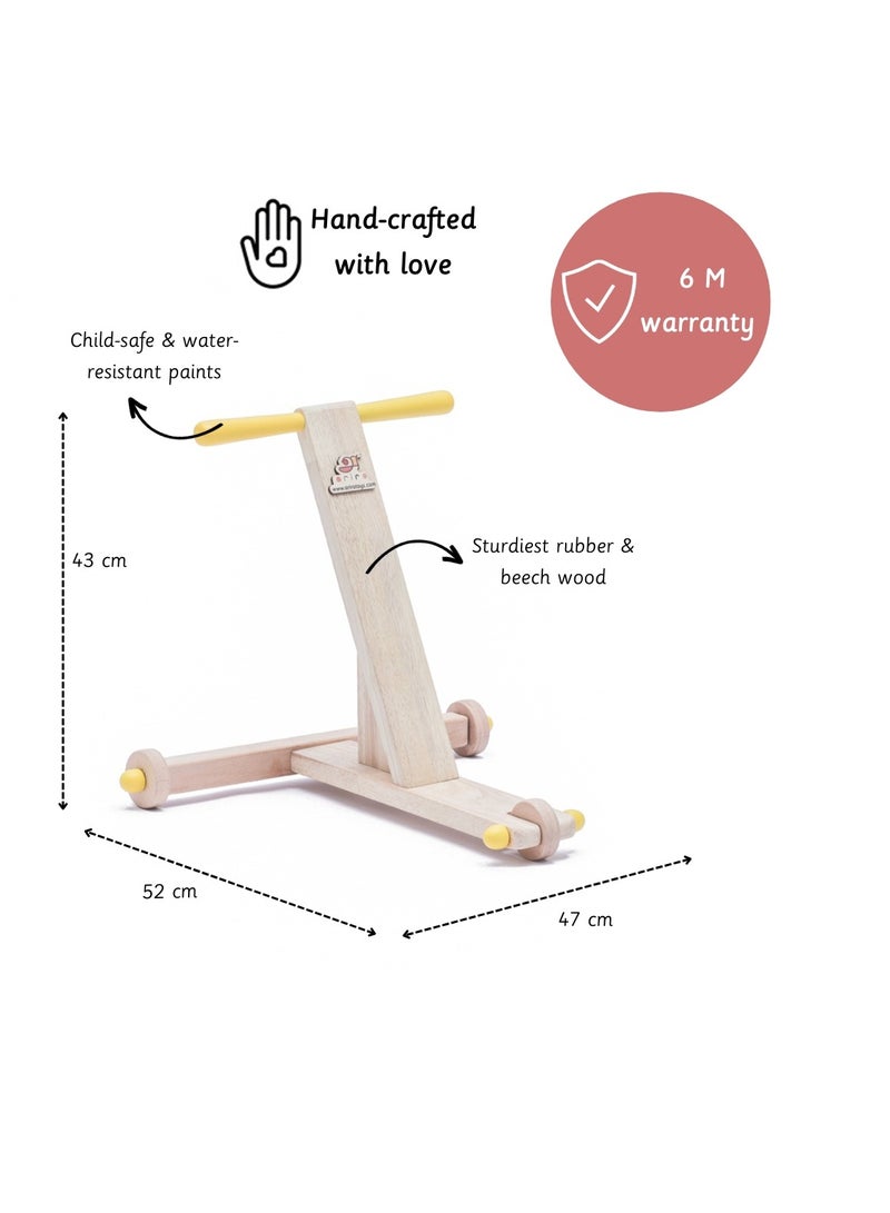 Ariro Traditional Push Wagon - Sturdy Wooden Walker, Limited Festive Edition, Traction Wheels, 3Y+ - Image 2
