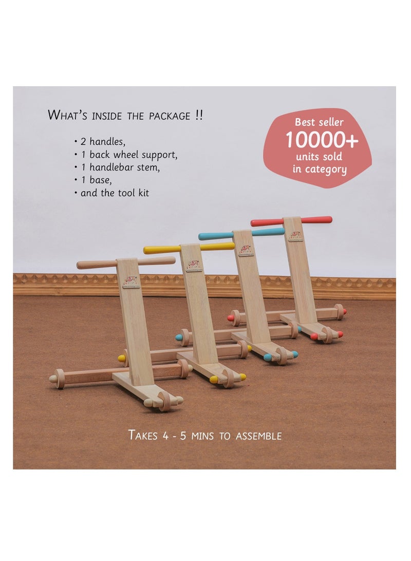 Ariro Traditional Push Wagon - Sturdy Wooden Walker, Limited Festive Edition, Traction Wheels, 3Y+ - Image 5