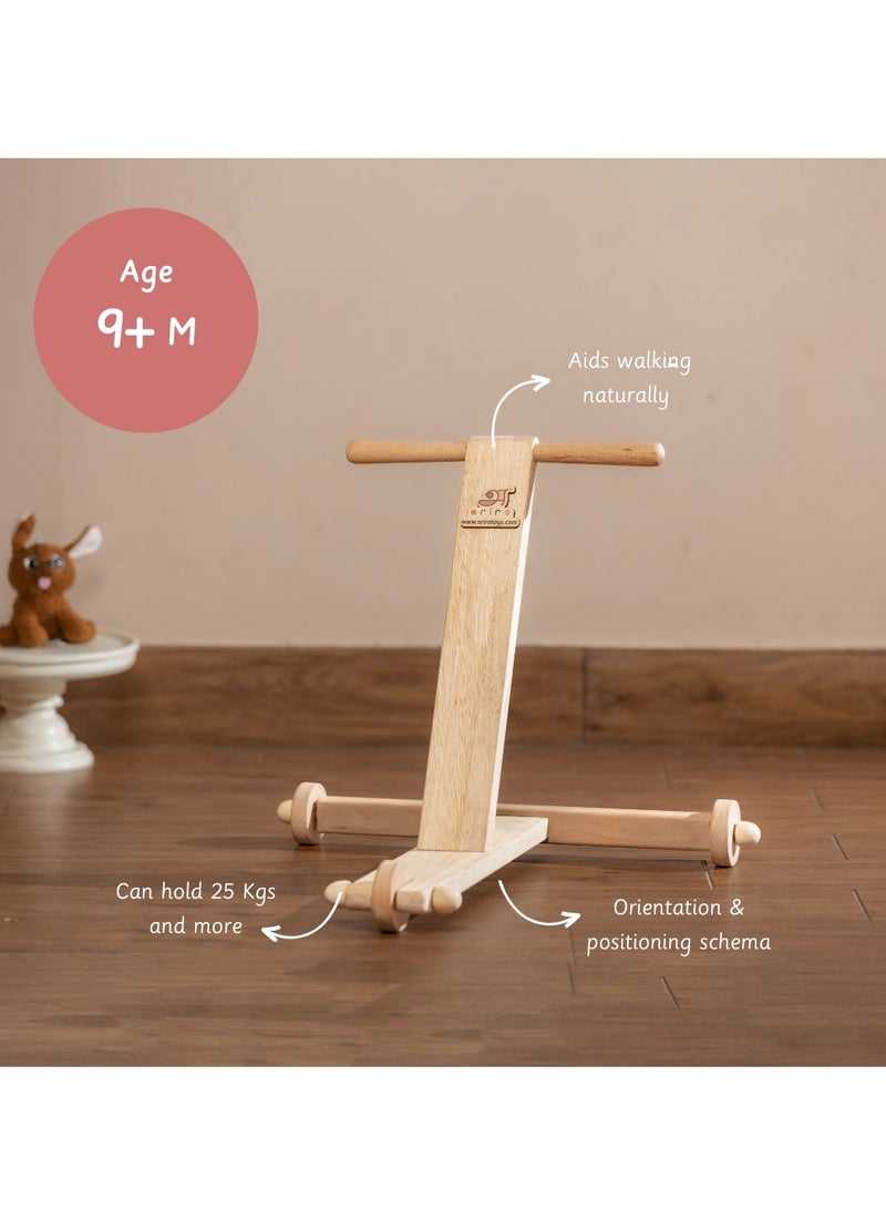 Ariro Traditional Push Wagon - Sturdy Wooden Walker, Limited Festive Edition, Traction Wheels, 3Y+ - Image 4