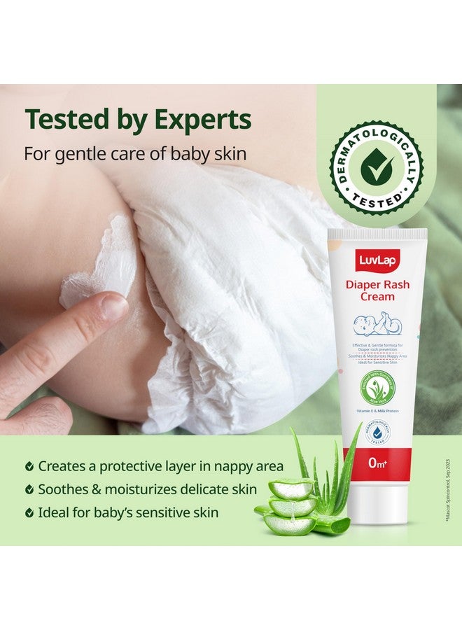 Luvlap كريم طفح الحفاضات للأطفال، كريم حفاضات للمواليد والأطفال، الوقاية والعلاج من طفح الحفاض، كريم طبيعي يحتوي على فوائد الألوة فيرا، فيتامين E وبروتين الحليب، مختبر جلدياً، 75غ - Image 5