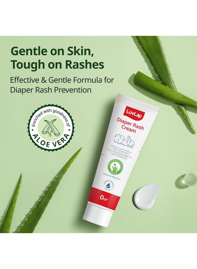 Luvlap كريم طفح الحفاضات للأطفال، كريم حفاضات للمواليد والأطفال، الوقاية والعلاج من طفح الحفاض، كريم طبيعي يحتوي على فوائد الألوة فيرا، فيتامين E وبروتين الحليب، مختبر جلدياً، 75غ - Image 3