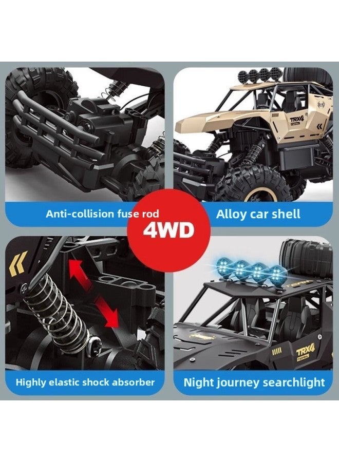 Oversized Remote Control Car Drift Off-road Vehicle Four-wheel Drive Climbing Blimps High-speed Racing Boy Charging Toy Car-Color:21cm Alloy Off-road Vehicle-Scale:A Set Of Body Rechargeable Batteries + Remote Control Batteries + Charging Cable  - Image 5