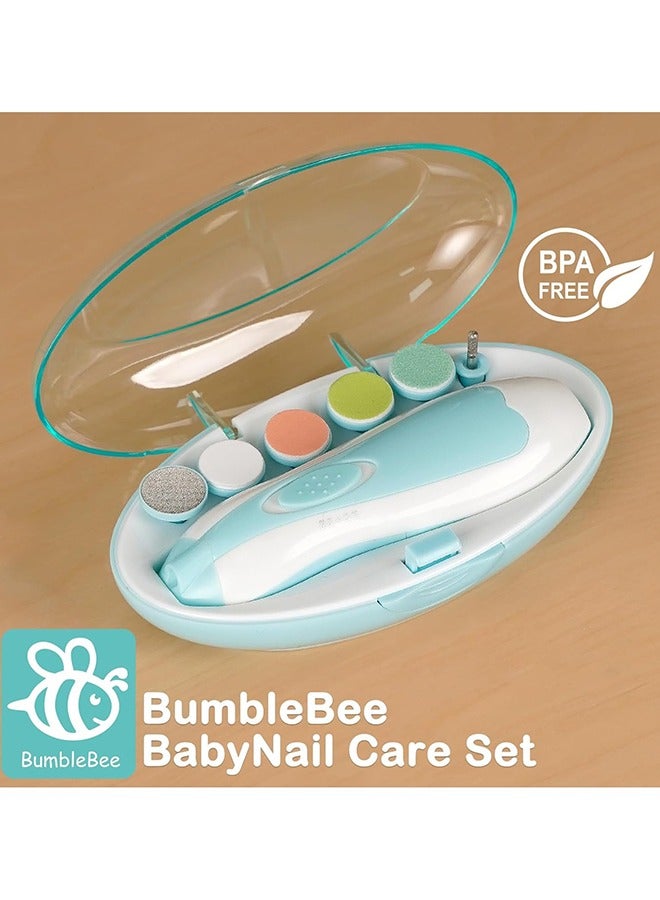 Baby Nail Trimmer Electric Safe Baby Nail Clippers, Manicure Set, Trim Polish Grooming kit for Newborn Toddler or Adults Toes Fingernails,- Blue - Image 4