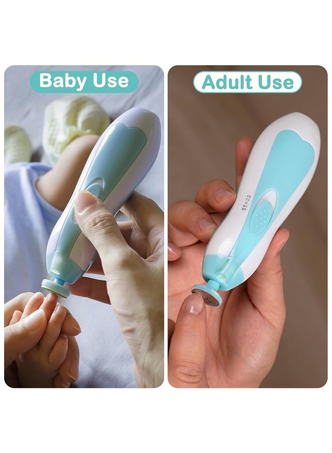 Baby Nail Trimmer Electric Safe Baby Nail Clippers, Manicure Set, Trim Polish Grooming kit for Newborn Toddler or Adults Toes Fingernails,- Blue - Image 5