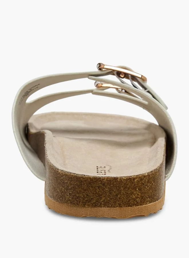 Celeste WHITE Women Buckle Detail Slide Sandals for Women | Best Price UAE
