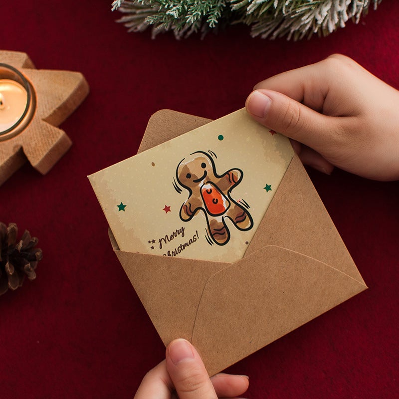 Christmas Greeting Card Christmas Gift Small Card Kidsren'S Kindergarten Handwritten Blessing Postcard Ins Style Cute Student - Image 5