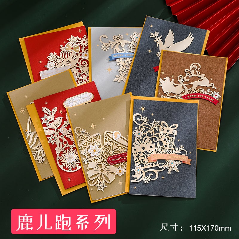 Christmas Greeting Card Christmas Gift Small Card Kidsren'S Kindergarten Handwritten Blessing Postcard Ins Style Cute Student - Image 1