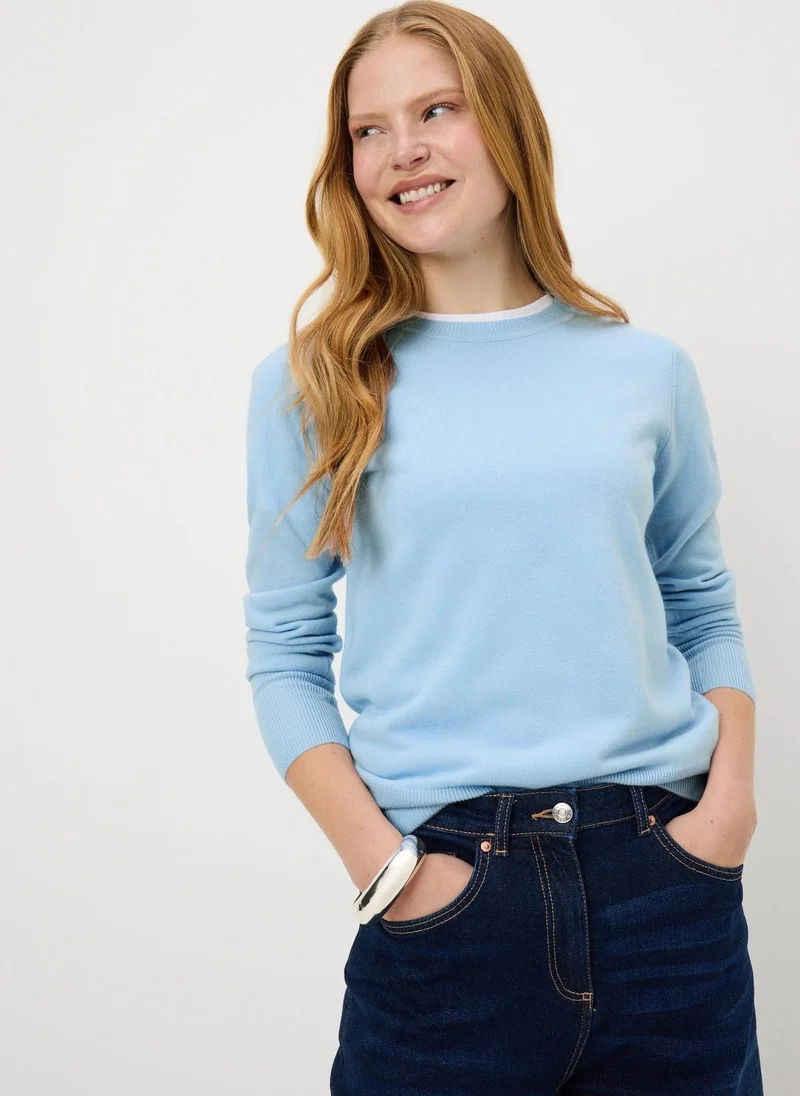 ماتلان كنزة زرقاء فاتحة فائقة النعومة