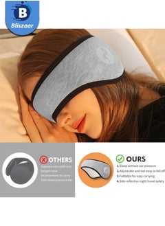 Bliszaar Cotton Sleep Mask [Official Certified]  with Soundproof Ear Covers and Earplugs Set - Comfortable Adjustable Sleeping Eye Mask for Uninterrupted Rest, Ear Protection for Noise Reduction, Essential Travel Accessory Silver  - Image 4