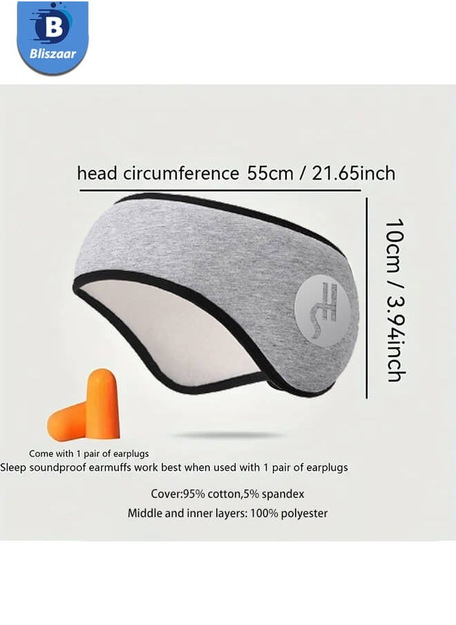 Bliszaar Cotton Sleep Mask [Official Certified]  with Soundproof Ear Covers and Earplugs Set - Comfortable Adjustable Sleeping Eye Mask for Uninterrupted Rest, Ear Protection for Noise Reduction, Essential Travel Accessory Silver  - Image 5