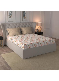 Trident Trident Comfort Living Queen Bedsheet Set, 120 TC, 100% Cotton, Double Bed with 2 Pillow Covers, Soft Finish - Poppy Field Pink  - Image 1