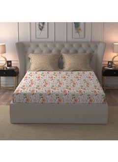 Trident Trident Comfort Living Queen Bedsheet Set, 120 TC, 100% Cotton, Double Bed with 2 Pillow Covers, Soft Finish - Poppy Field Pink  - Image 2