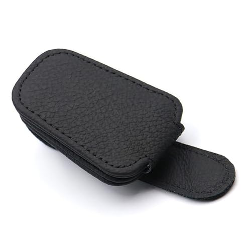 KIPSOME Sunglasses Holders for Car Sun Visor, Magnetic Leather Glasses Eyeglass Hanger Clip for Car, Ticket Card Clip Eyeglasses Mount, Car Visor Accessories Gadgets (Black) - Image 1