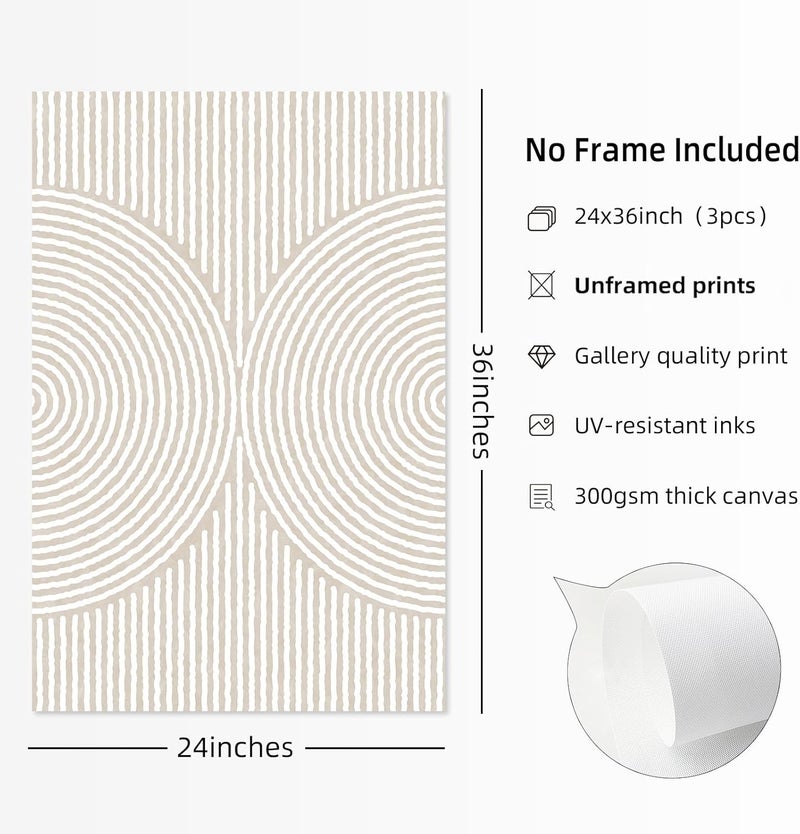 Youillne Set of 3 Modern Abstract Canvas Wall Art - Image 2
