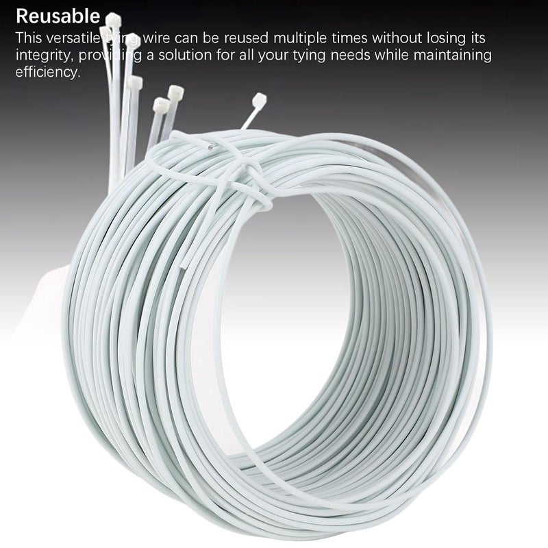 Premium Galvanized Iron Tie Wire 1.2mm 28m High Strength Flexible Cuttable Bendable Metal Tying Wire for Telecommunication Electrical Cable Binding and Fastening (White) - Image 2