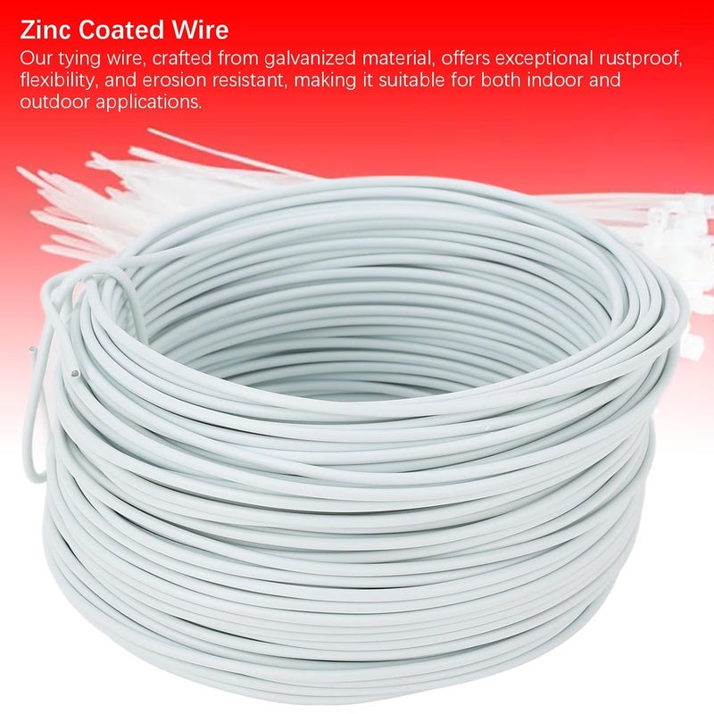 Premium Galvanized Iron Tie Wire 1.2mm 28m High Strength Flexible Cuttable Bendable Metal Tying Wire for Telecommunication Electrical Cable Binding and Fastening (White) - Image 4