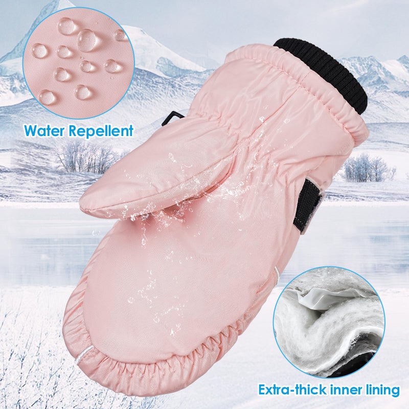 coclothy Snow Gloves for Kids - Waterproof Ski Mittens Gloves Boys Girls, Warmth Winter Toddler Mittens Glove for Toddlers Child Snowboarding Outdoor - Image 3