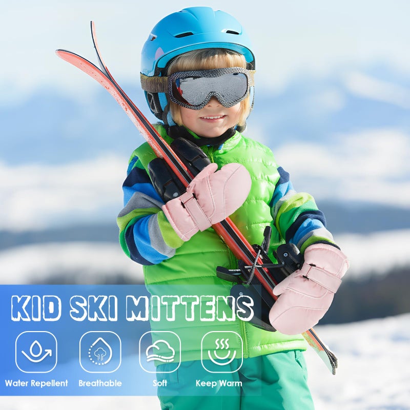 coclothy Snow Gloves for Kids - Waterproof Ski Mittens Gloves Boys Girls, Warmth Winter Toddler Mittens Glove for Toddlers Child Snowboarding Outdoor - Image 5
