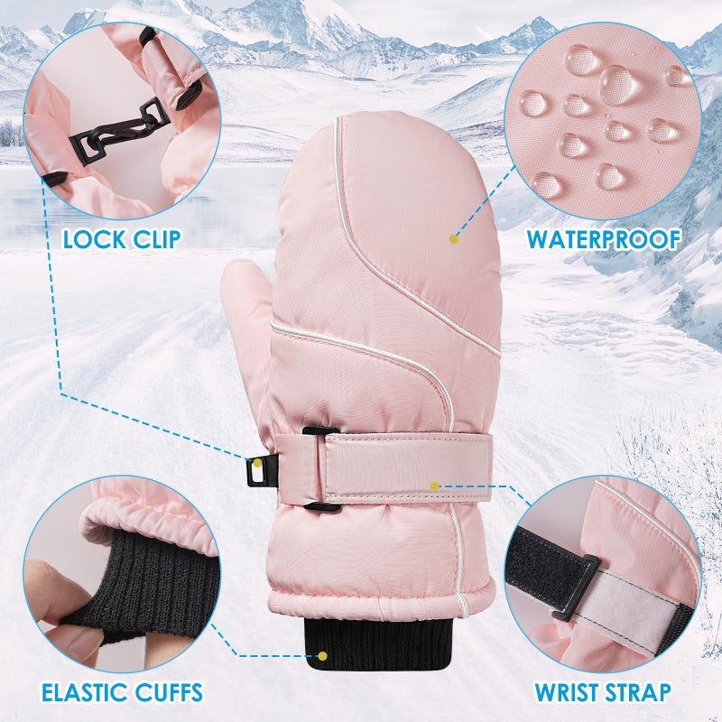 coclothy Snow Gloves for Kids - Waterproof Ski Mittens Gloves Boys Girls, Warmth Winter Toddler Mittens Glove for Toddlers Child Snowboarding Outdoor - Image 4