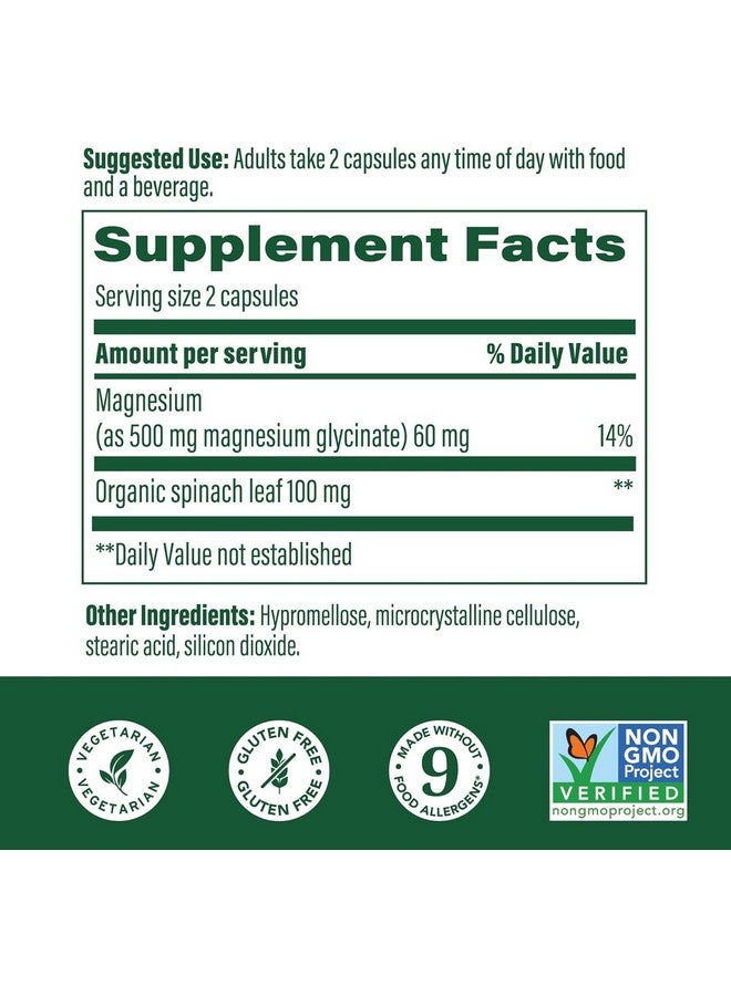 MegaFood Magnesium Glycinate 500mg - Chelated Magnesium Supplement - 60mg Elemental Magnesium - Gentle on the Stomach - Supports Normal Sleep Cycle & Healthy Stress Response - 120 Capsules 60 Servings - Image 2