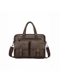 Mobcos 2 Pocket Leather Bag Dark Brown