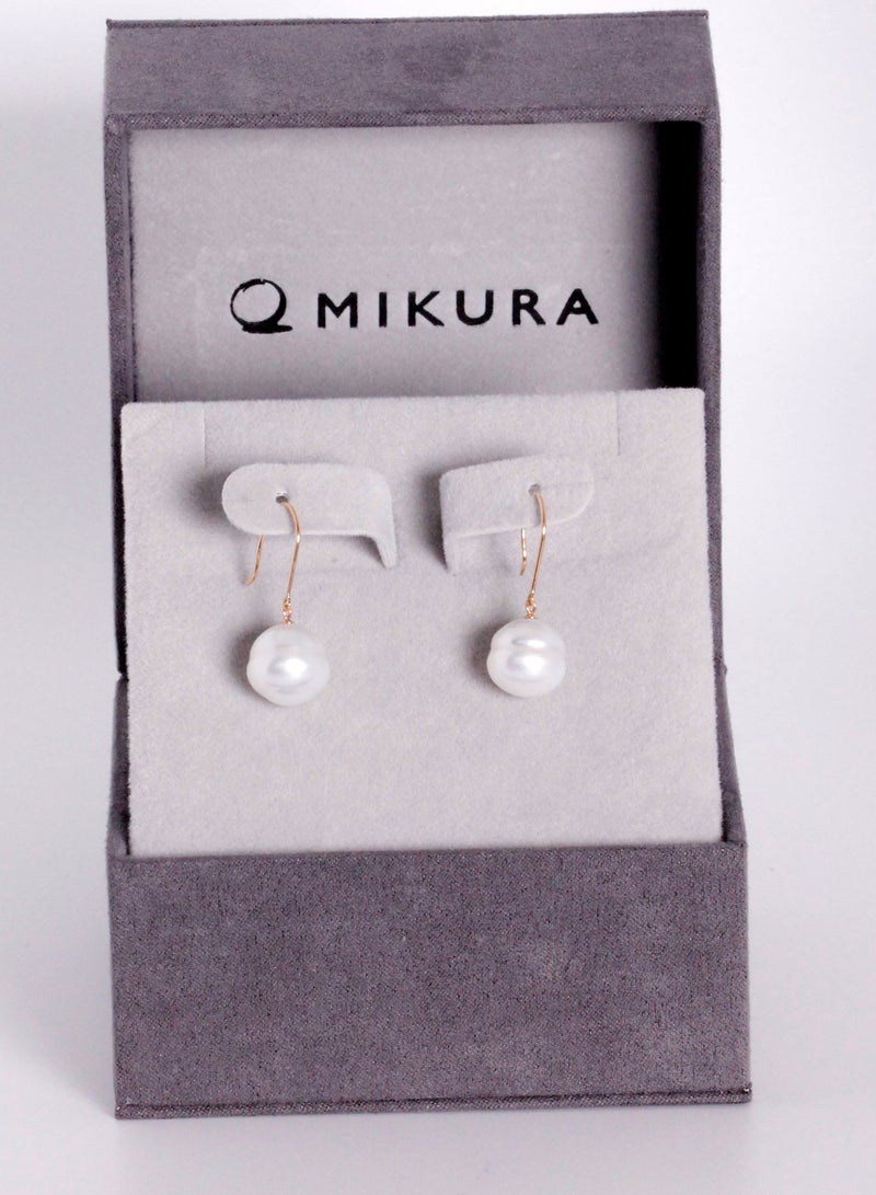 ميكورا أقراط ، لؤلؤ بحر الجنوب ، جودة B ، لون فضي طبيعي ، 12.0-11.0 مم ، 18KR - Image 2