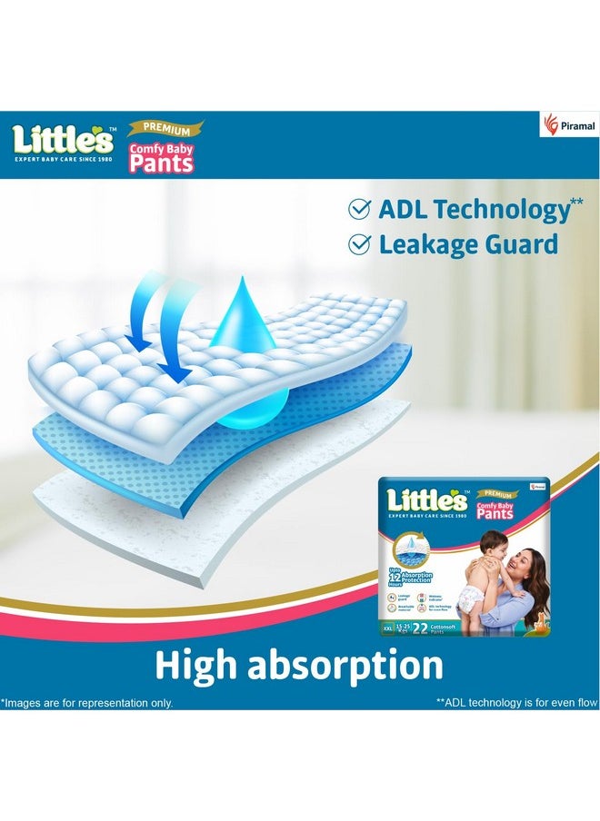 Little's Baby Diapers Xxl Size | Pants Style | 15-25 Kg | 44 Count - Pack Of 2 | Cottonsoft Baby Diaper With Leakage Guard, Wetness Indicator & 12 Hours Absorption  - Image 4