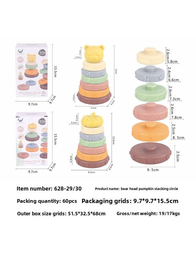 Infant Vinyl Stacking Music Early Education Cognitive Soft Rubber Stacking Ring Children Stacking High Toys Wholesale-Color:638-25 Digital Stacking Ring (mesh Bag)-Specifications:Random Color - Image 5