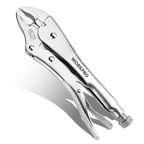 WORKPRO Locking Pliers, 10-inch Curved Jaw Vice Grips pliers, Chromium-Vanadium Steel Locking Pliers with Wire Cutter, Locking Adjustable Vise Grips for Clamping Twisting Welding - Image 1