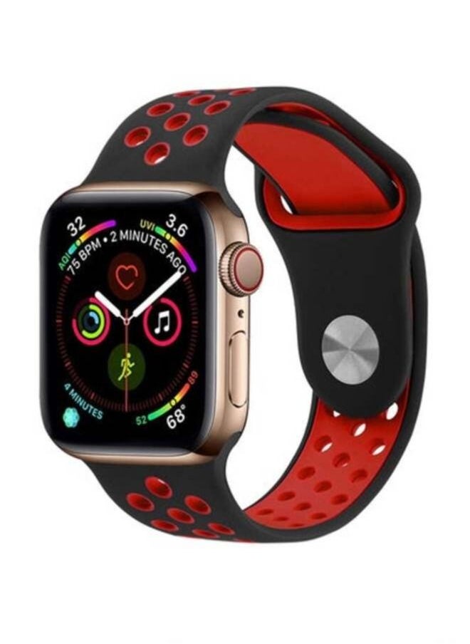 ACLIX - Silicone Nike Strap For Apple Watch 44millimeter Black/Red - Image 1