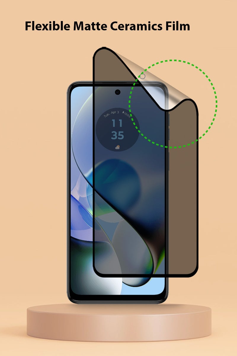 Techie واقي شاشة كامل مقاوم للانفجار مصنوع من السيراميك غير اللامع لهاتف Motorola Moto G54 - Image 4