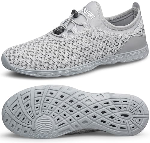DOUSSPRT Womens Water Shoes Quick Drying Sports Aqua Shoes AllGrey 8 - Image 1