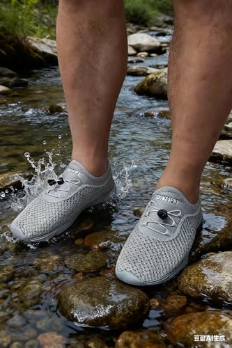 DOUSSPRT Womens Water Shoes Quick Drying Sports Aqua Shoes AllGrey 8 - Image 3