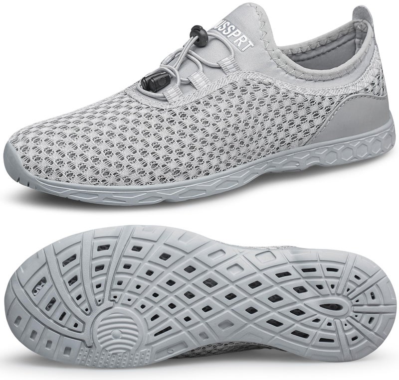 DOUSSPRT Womens Water Shoes Quick Drying Sports Aqua Shoes AllGrey 8 - Image 2