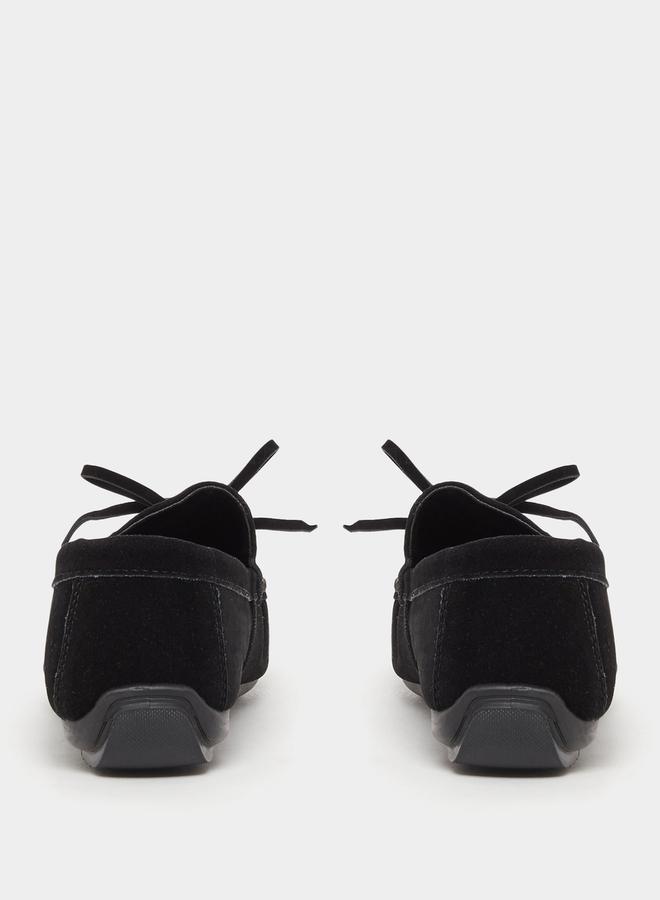 Styli Textured Bow Accent Slip In Loafers  - Image 4