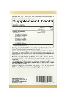California Gold Nutrition LactoBif 100 Probiotic 100 Billion CFU 30 Veggie Capsules  - Image 2