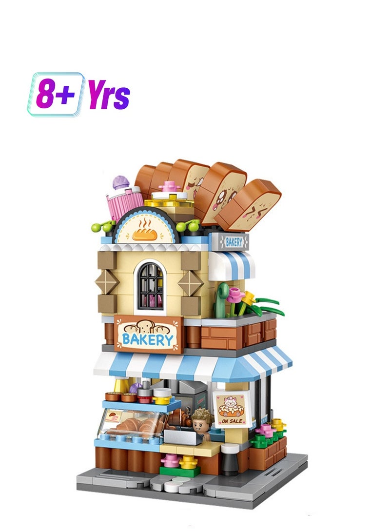 397pcs Bakery, Commercial Street Scene Assembly Model Ornaments Building Blocks Toys, Children'S Educational Game Gifts - Image 1