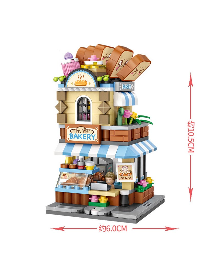 397pcs Bakery, Commercial Street Scene Assembly Model Ornaments Building Blocks Toys, Children'S Educational Game Gifts - Image 2