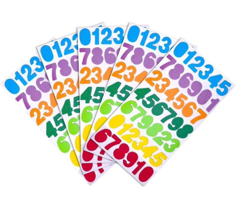iKammo 210 قطعة ملصقات حروف وأرقام فوم ملونة ملصقات لاصقة للأطفال لوازم الفنون والحرف اليدوية بطاقات التهنئة ديكور المنزل