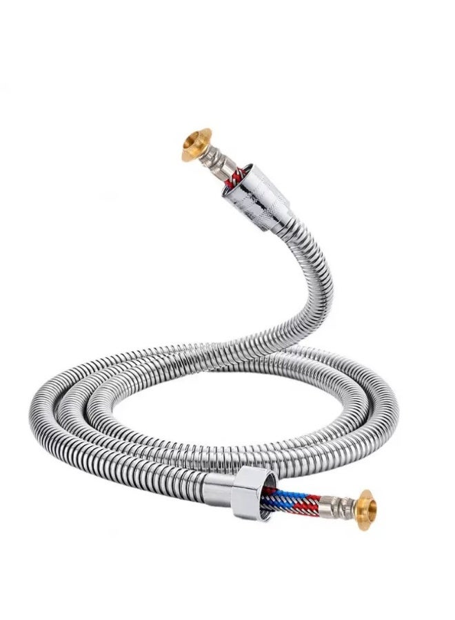 خرطوم دش طويل جدًا 200 سم، خرطوم دش مضاد للالتواء 360 درجة، خرطوم دش مزدوج مضفر مانع للتسرب من الفولاذ المقاوم للصدأ 304، أنبوب توصيل مضاد للتآكل، مناسب لاستحمام الحمام، وأحواض مسدس رش المرحاض وصنابير الحوض (المياه الساخنة والباردة)، وخراطيم الدش، وخراطيم رأس الدش من الفولاذ المقاوم للصدأ، وخراطيم الشطاف - Image 1