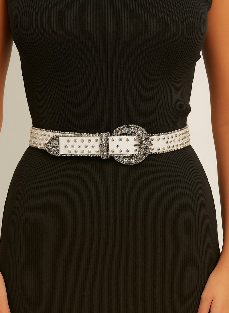 Vbranda A stylish belt with a bold modern design,T-24-WHITE  - Image 1