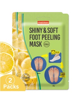 بيور ديرم حُزَمتين من رعاية القدمين مع Purederm Shiny & Soft Foot Peeling Mask - علاج ترطيب مكثف مصمم خصيصًا للبشرة الجافة، مستهدفًا الكعبين المتشققين والجلد الميت العنيد - 17 جرام.  - Image 1