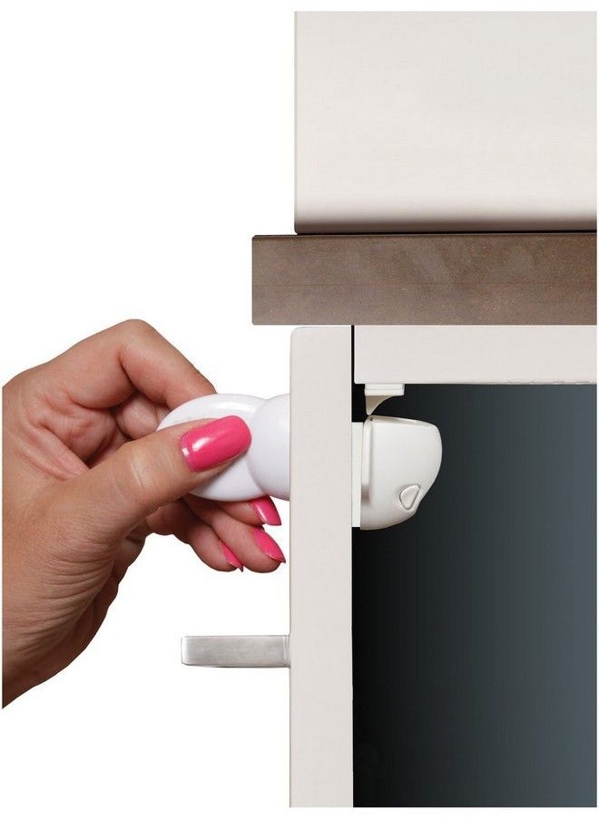 dreambaby Adhesive Mag Locks (8Pack 1 Key) Child Proofing Cabinet Magnetic Latches White Model L859  - Image 5