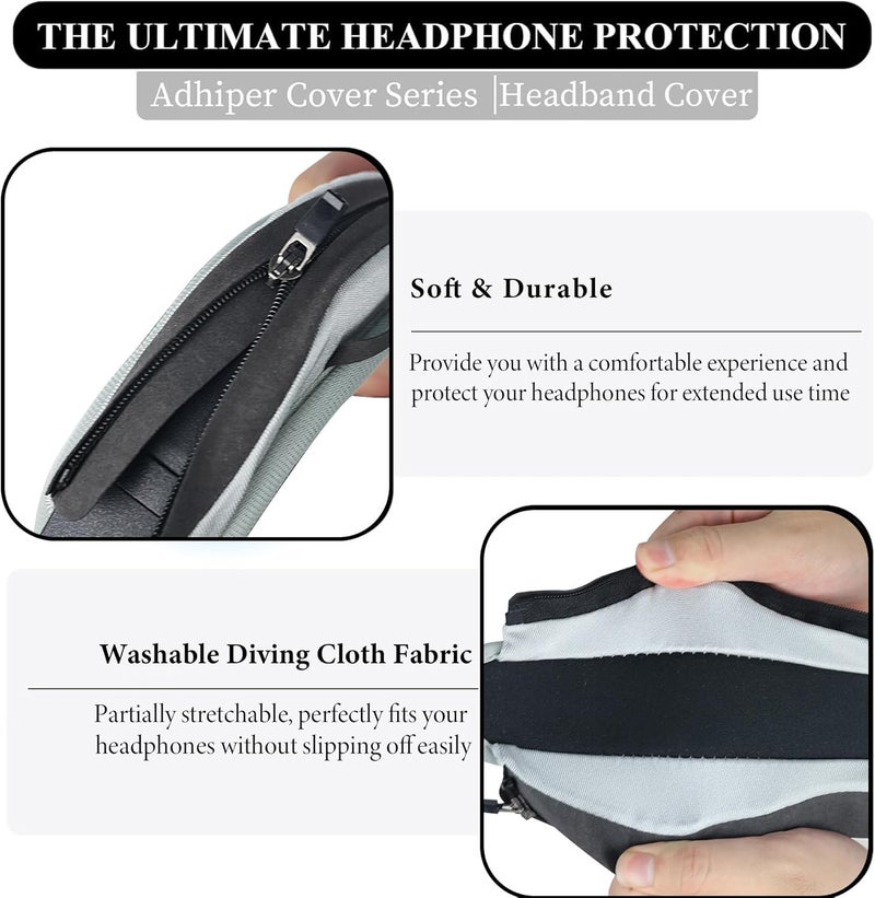 غطاء رأس عالمي من لسماعات Sony وBeats وBose وSoundcore وHyperX وATH وSkullcandy وJBL وJabra، غطاء حماية للرأس لسماعات Sony XM6 وXM5 وXM4 وBeats Studio Pro/Solo4 - رمادي - Image 3