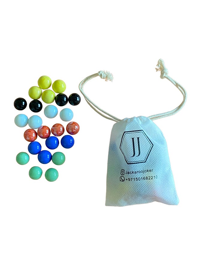 جاكارو جوكر لعبة جاكاروا ثنائية الوجه من خشب البلوط الصلب لـ 4 و 6 لاعبين، جانبان مع كرات زجاجية، بطاقات لعب وحقيبة حمل لـ 4 لاعبين - Image 5