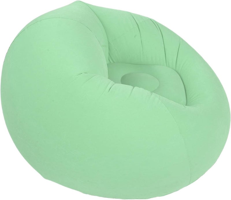 MAVIS LAVEN Inflatable Beanless Bag Chair, Flocked PVC Blow Up Lounger with Reclined Angle for Body Support, Lightweight Portable Design for Indoor Outdoor Travel Camping (Green) (Green) - Image 5