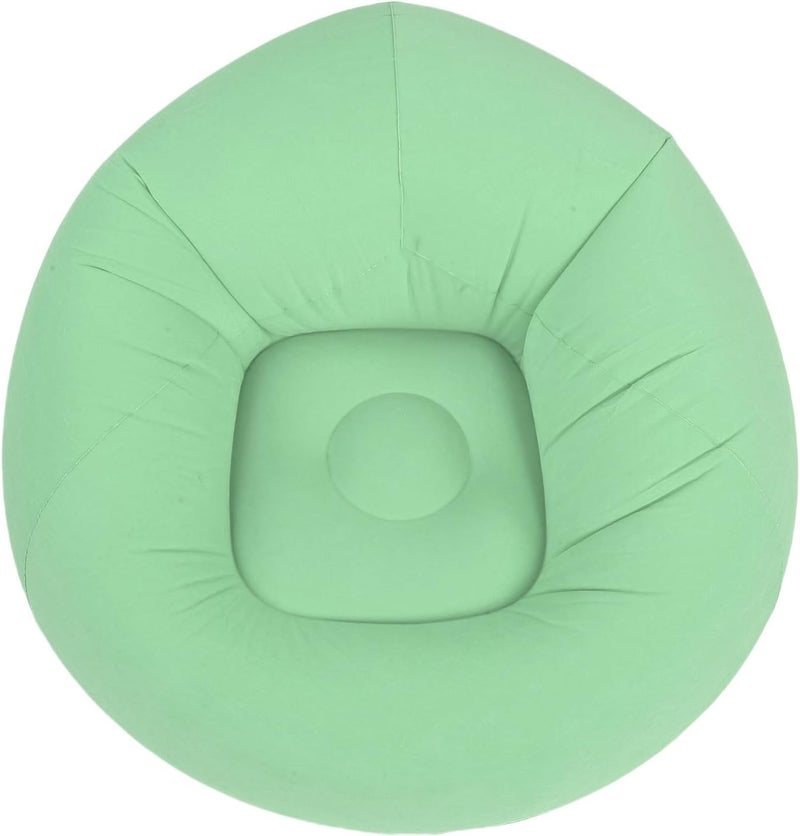 MAVIS LAVEN Inflatable Beanless Bag Chair, Flocked PVC Blow Up Lounger with Reclined Angle for Body Support, Lightweight Portable Design for Indoor Outdoor Travel Camping (Green) (Green) - Image 1