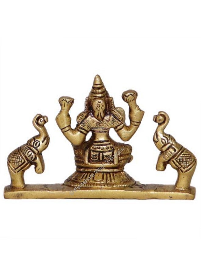 ARKAM Brass Gaj Lakshmi Murti/Gaja Laxmi Idol/Pital Ashthalakshmi Statue - Antique Brass for Home/Temple/Office (Height: 6.5 cm, Weight: 280 GMS) - Image 4