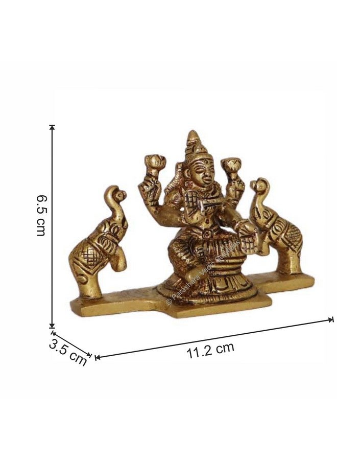 ARKAM Brass Gaj Lakshmi Murti/Gaja Laxmi Idol/Pital Ashthalakshmi Statue - Antique Brass for Home/Temple/Office (Height: 6.5 cm, Weight: 280 GMS) - Image 5