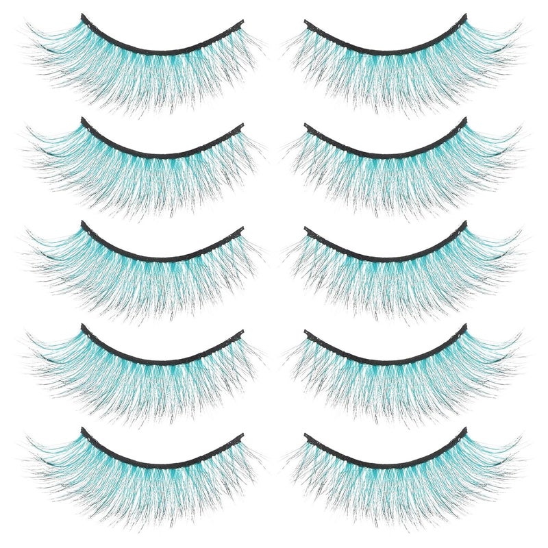 10pcs 3d Gradient Colorful False Eyelashes Bulk Strip Lashes for Stage Makeup Wispy Eye Lash Extensions for Women - Image 1